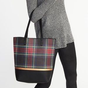 NWT Old Navy Tartan Print Tote Bag